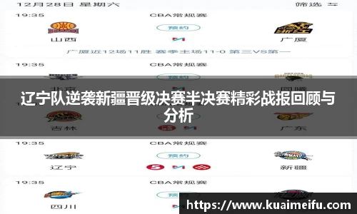 辽宁队逆袭新疆晋级决赛半决赛精彩战报回顾与分析